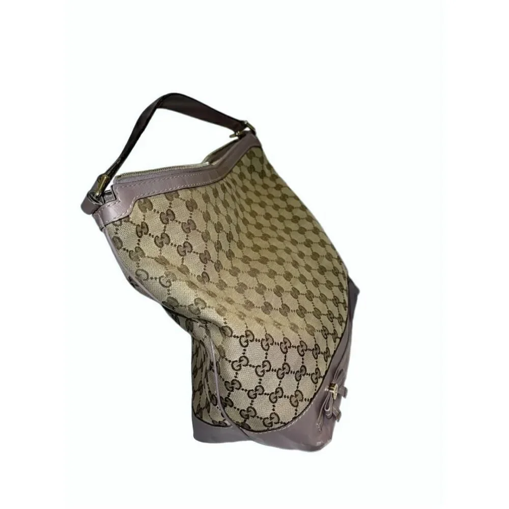 Gucci Mayfair lavender leather gg canvas hobo